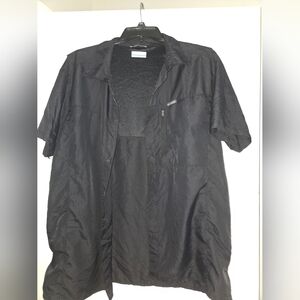Columbia Button Up XL Short Sleeve Black Vented Collared Shirt